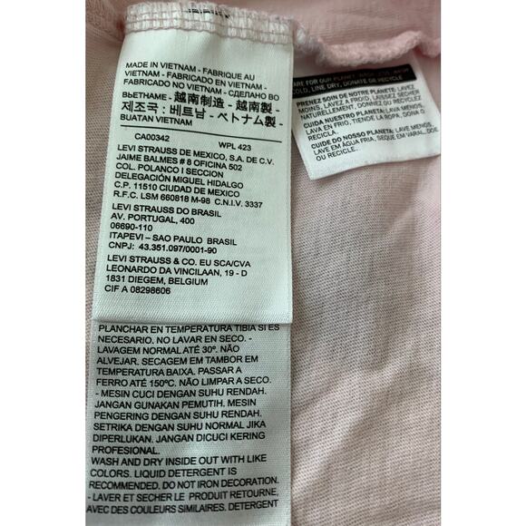 LEVI’S SHORT SLEEVE T-SHIRT, WOMENS, S/P, PINK W/LEVI'S WRITTEN IN RED ON FRONT - Picture 7 of 7